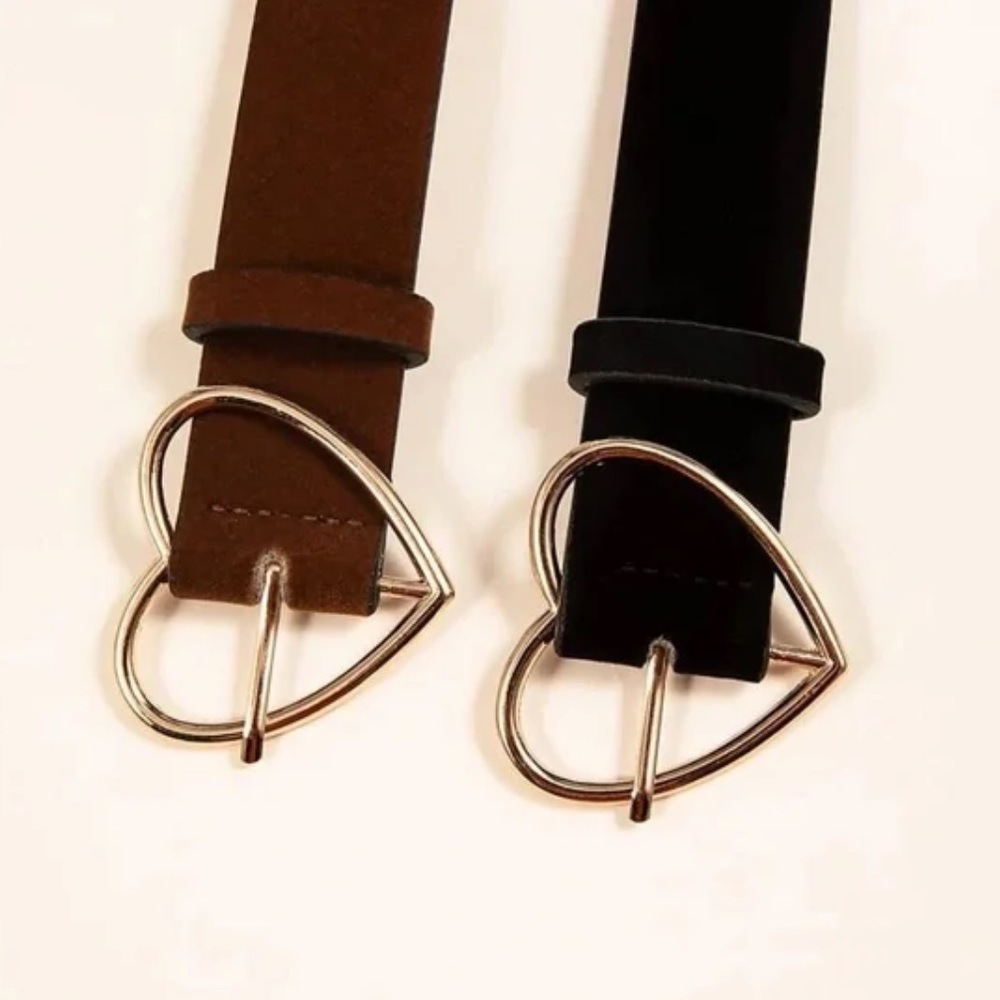 Boho Vegan Leather Heart Belt Set - Picture 2 of 3